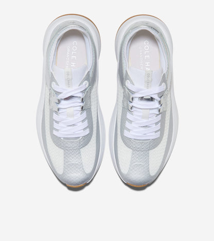 W36275:SILVER METALLIC LTHR / WHITE