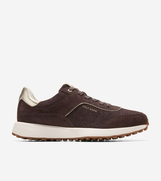 W34884:CH DK CHOCOLATE SUEDE/WOOL/SOFT GOLD/WHITE