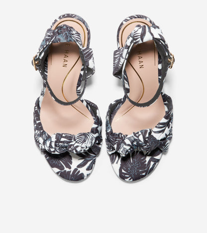 W26292:BLACK & IVORY BEVERLY FLORAL CANVAS/ BRUSHED GOLD HW/ BLACK OS