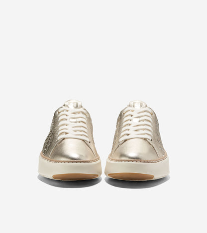 W30308:SOFT GOLD GENEVIEVE WEAVE LEATHER/IVORY