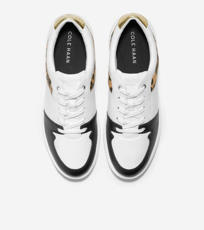 W22834:OPTIC WHITE / LEOPARD PRINTED OCELOT / BLACK LTHR / CH GOLD METALLIC LEATHER