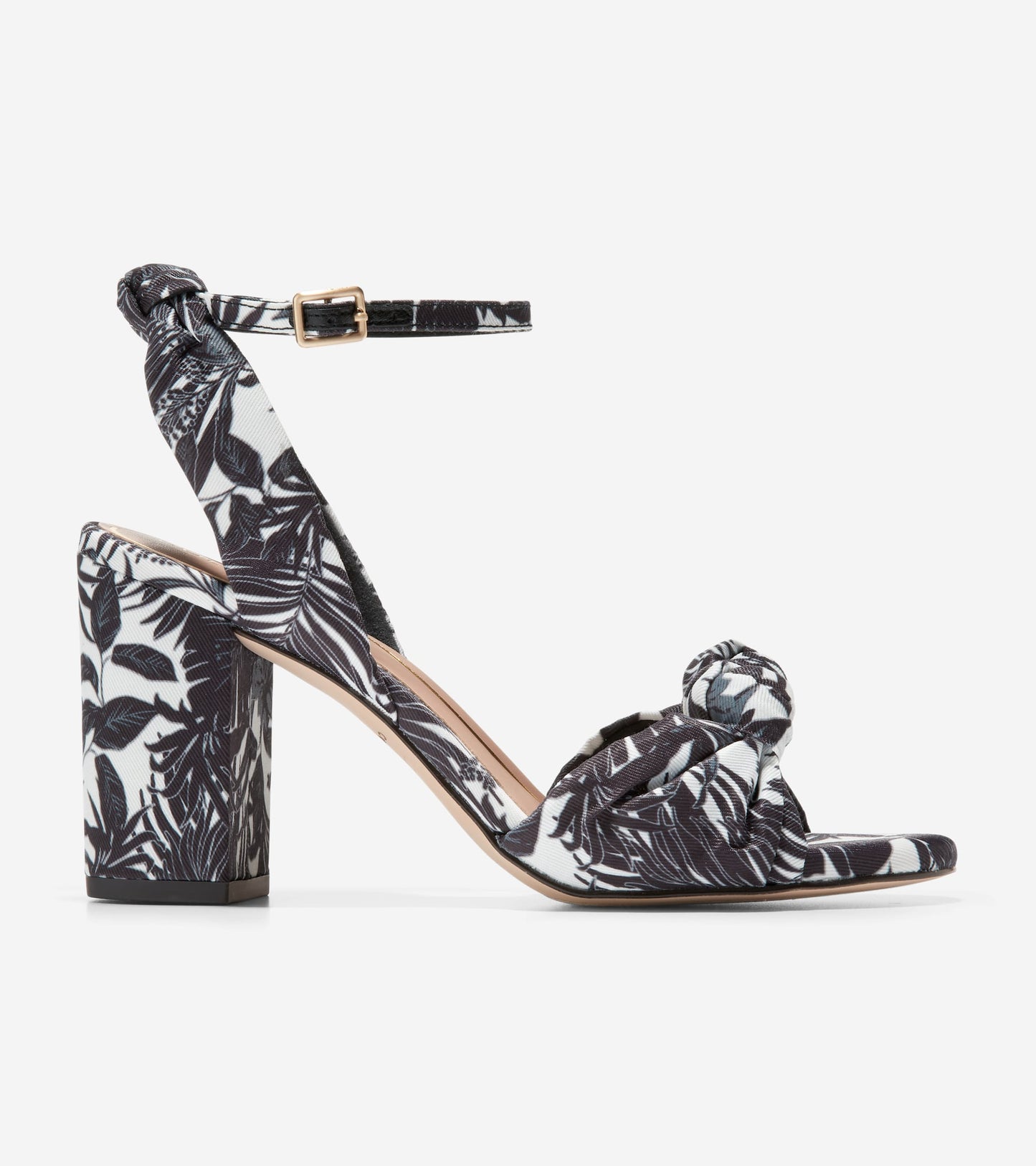 W26292:BLACK & IVORY BEVERLY FLORAL CANVAS/ BRUSHED GOLD HW/ BLACK OS