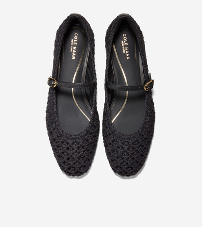 W36655:BLACK WOVEN FABRIC / LEATHER