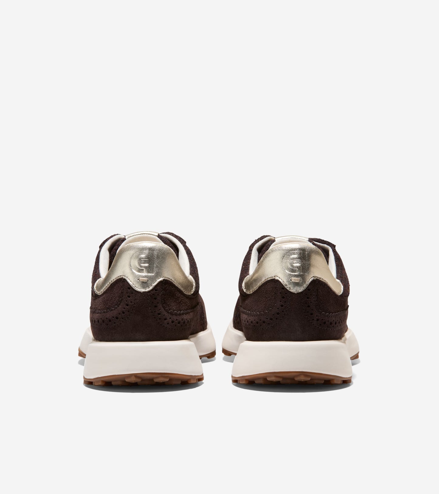W34884:CH DK CHOCOLATE SUEDE/WOOL/SOFT GOLD/WHITE