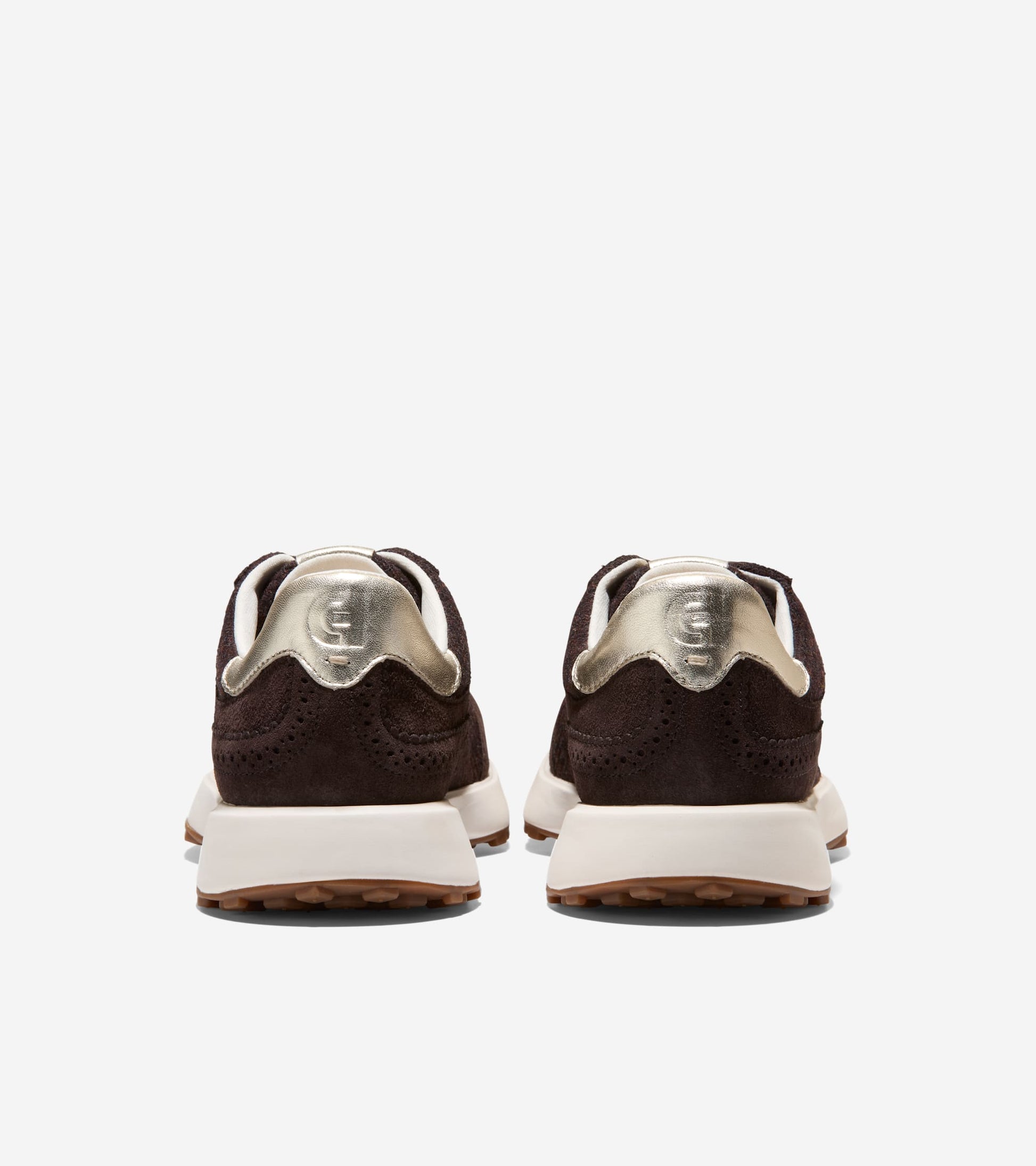 W34884:CH DK CHOCOLATE SUEDE/WOOL/SOFT GOLD/WHITE
