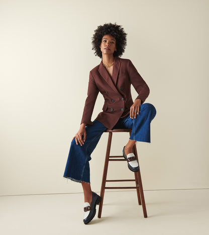 W27249:NAVY BLAZER/IVORY/CORDOVAN LTR