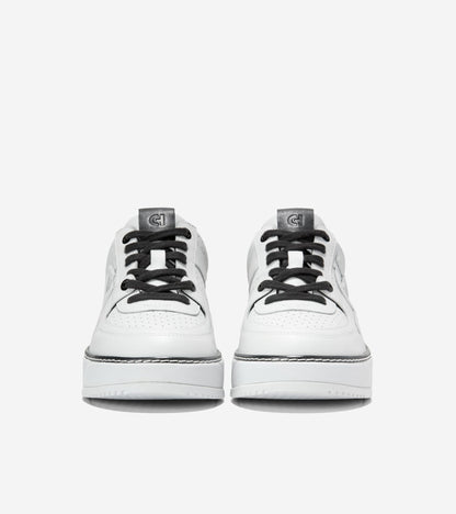 W32839:WHITE PERF LEATHER/BLACK/WHITE