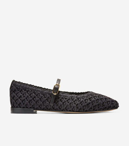 W36655:BLACK WOVEN FABRIC / LEATHER