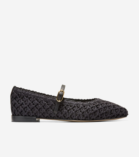 W36655:BLACK WOVEN FABRIC / LEATHER
